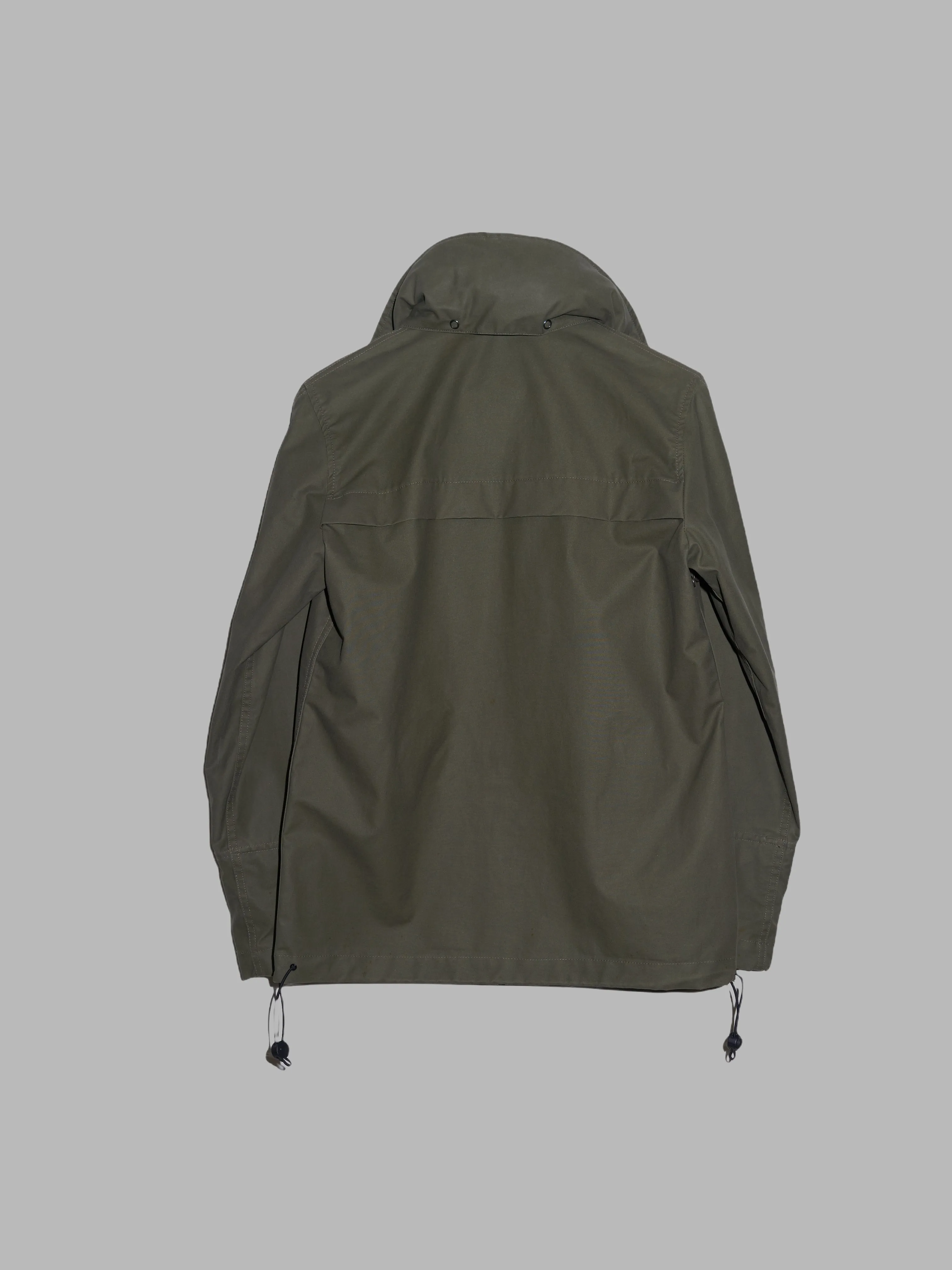 Christophe Lemaire khaki cotton canvas high neck hooded jacket - 1 S XS