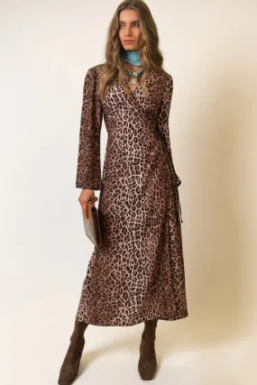 Cindy Leopard Wrap Dress