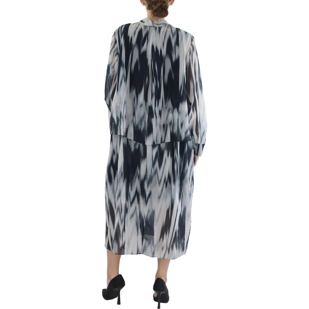 City Chic Womens Plus Printed Midi Wrap Dress