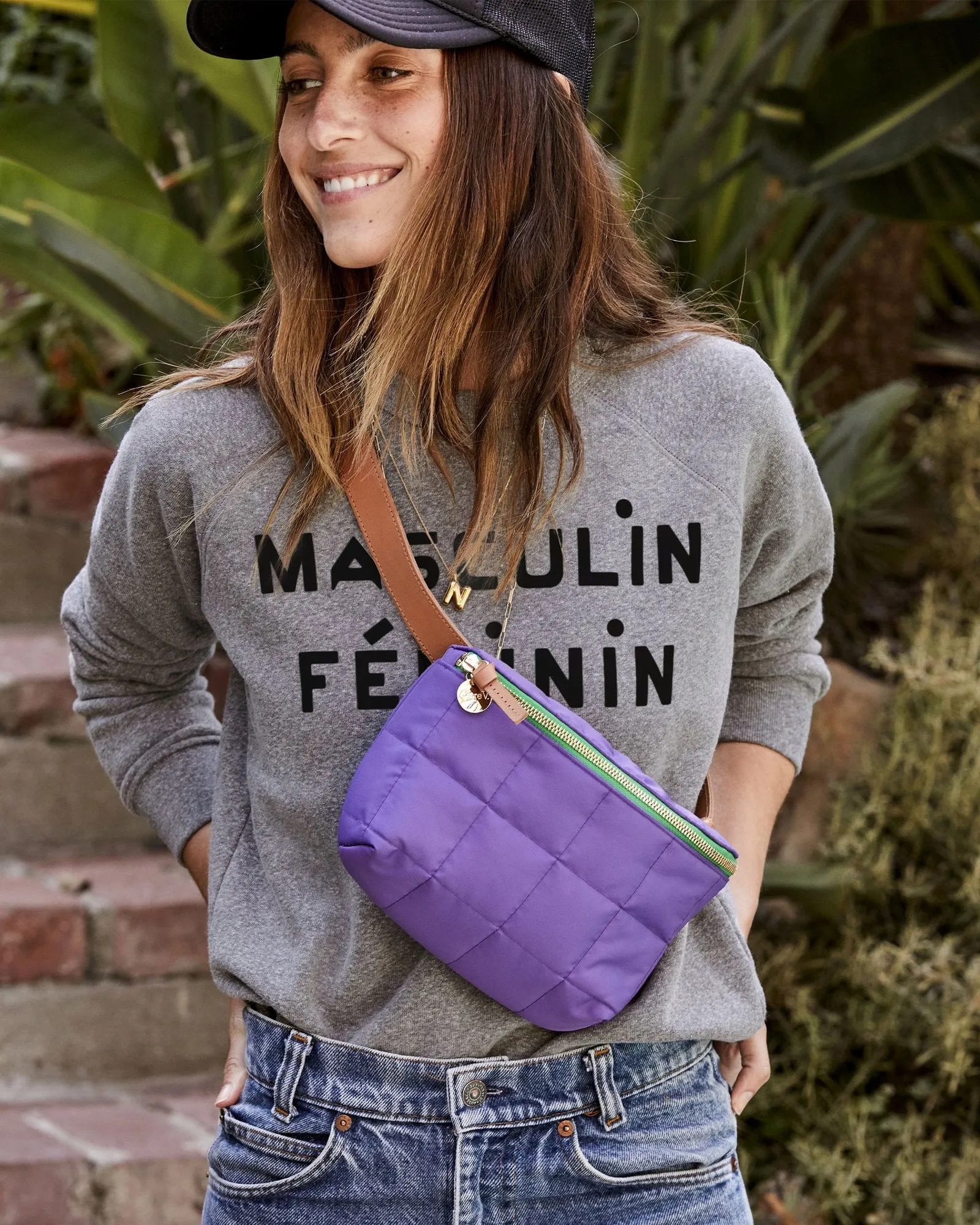 Clare V. - Fanny Pack in Iris Quilted Puffer