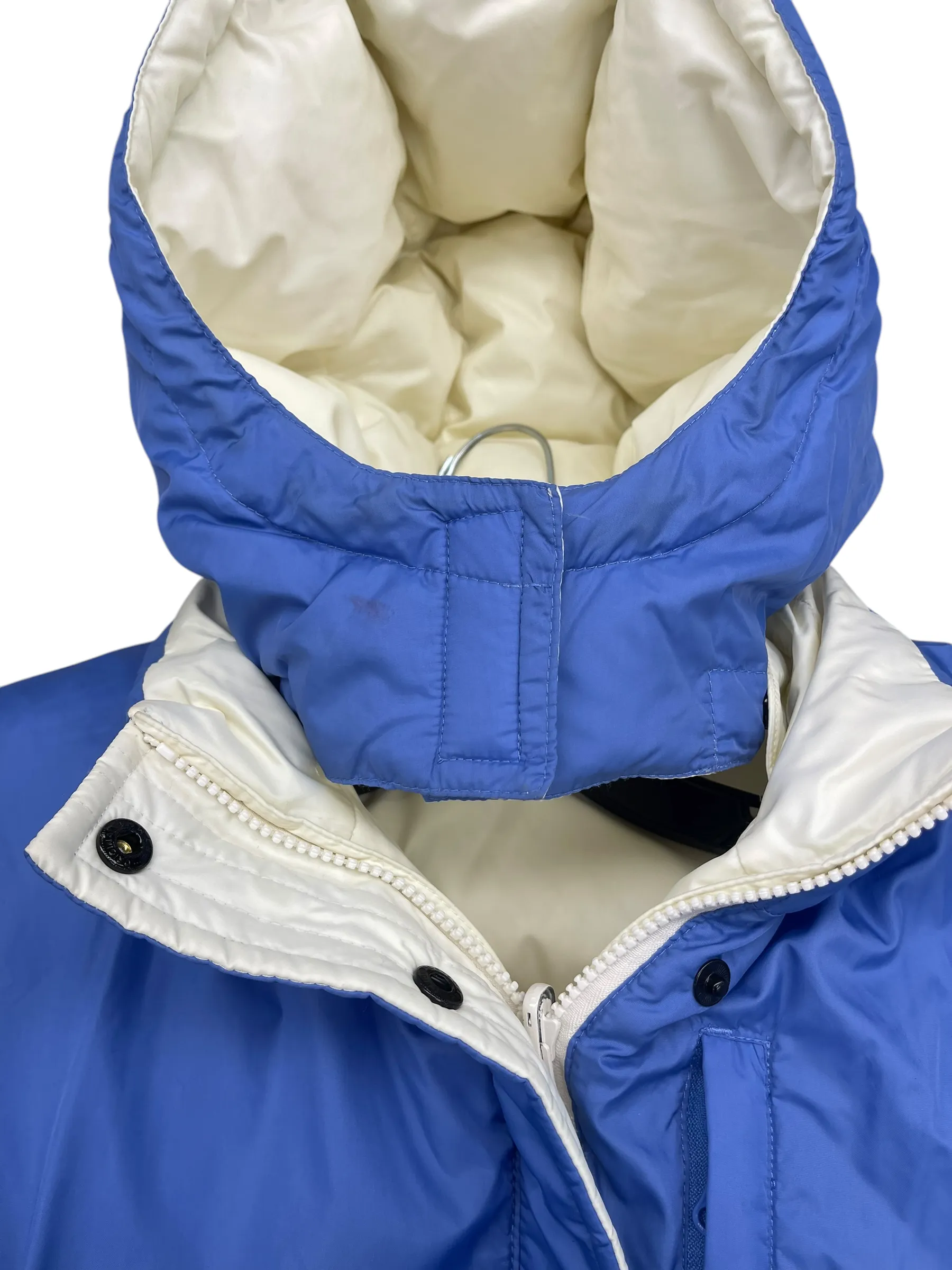 Coat Puffer & Quilted By Lands End In Blue & Cream, Size: M