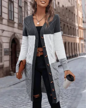 Colour Block Gebreid Vest