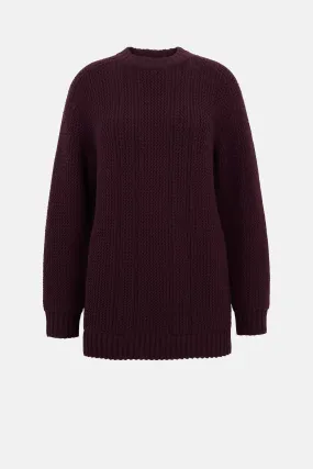 Combey Knitted Jumper in Burgundy