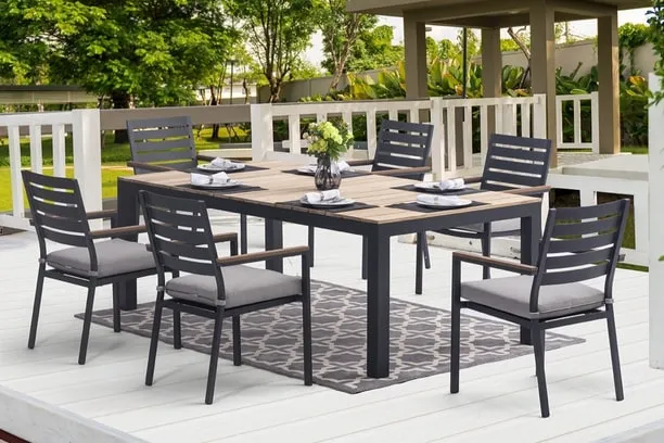 CORONADO 9 PIECE DINING SET - 60" x 84" Coronado Dining Table and 8 Dining Chairs