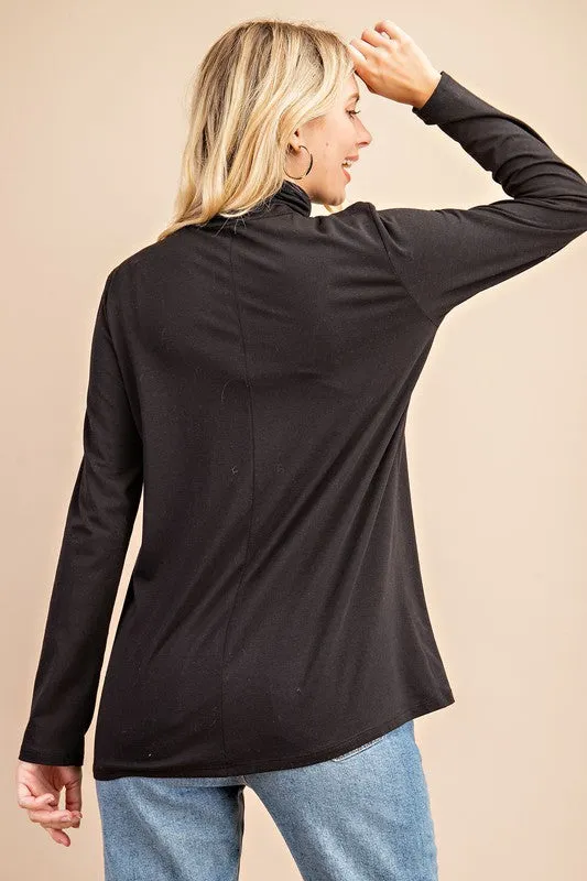 COTTON MODAL TURTLE NECK KNIT TOP-TM6396 .