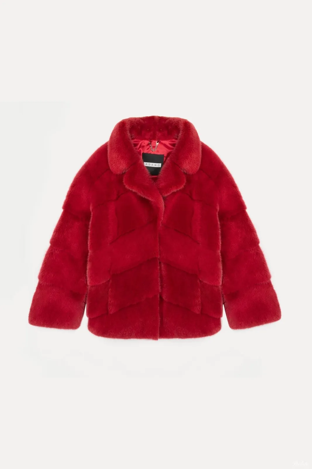 Crimson Mink Fur Coat