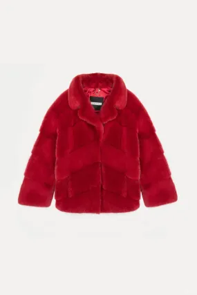 Crimson Mink Fur Coat