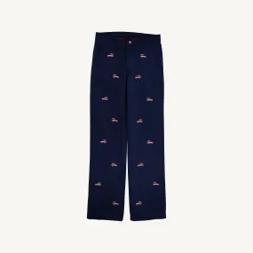 Critter Prep School Pants (Twill) - Nantucket Navy with Woody Jeeps Embroidery