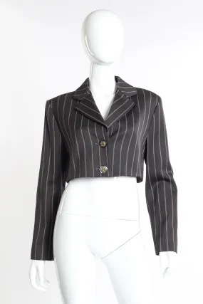 Cropped Pinstripe Jacket
