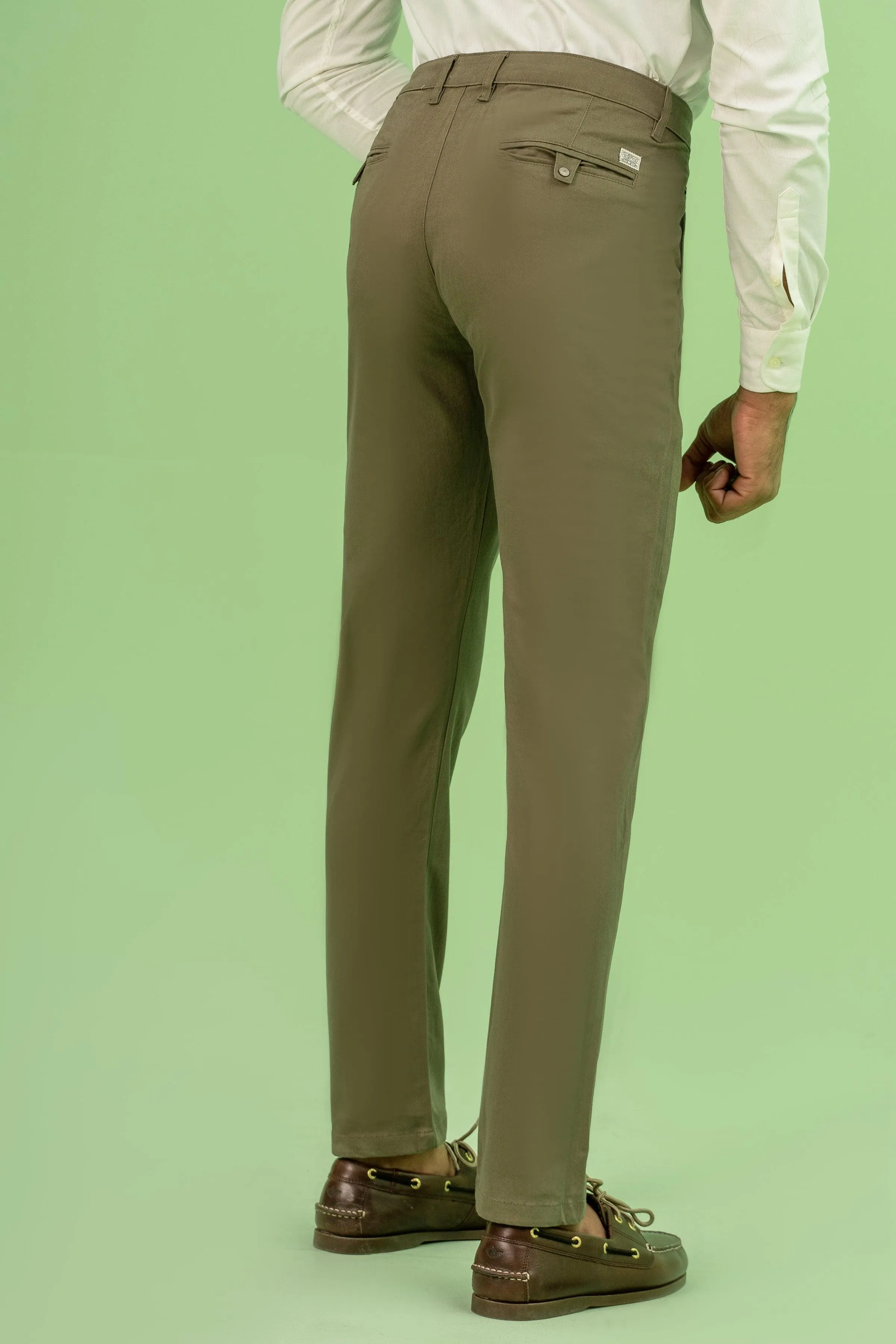 CROSS POCKET TWILL SLIMFIT PANT OLIVE