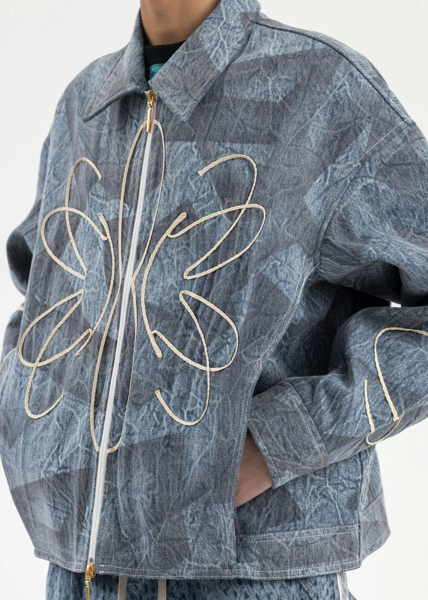 CYBER BLUE MONICA DENIM BLOUSON