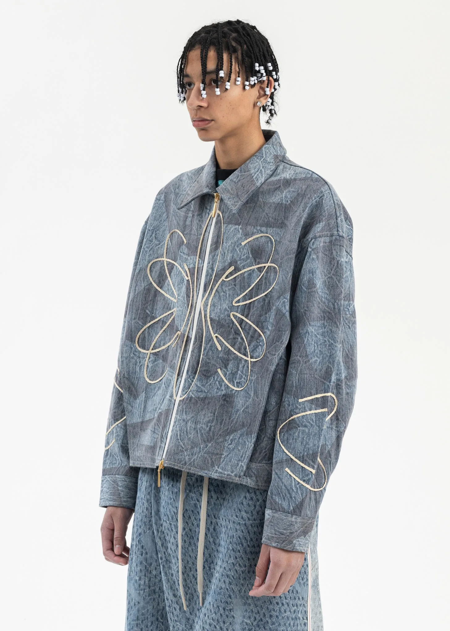 CYBER BLUE MONICA DENIM BLOUSON