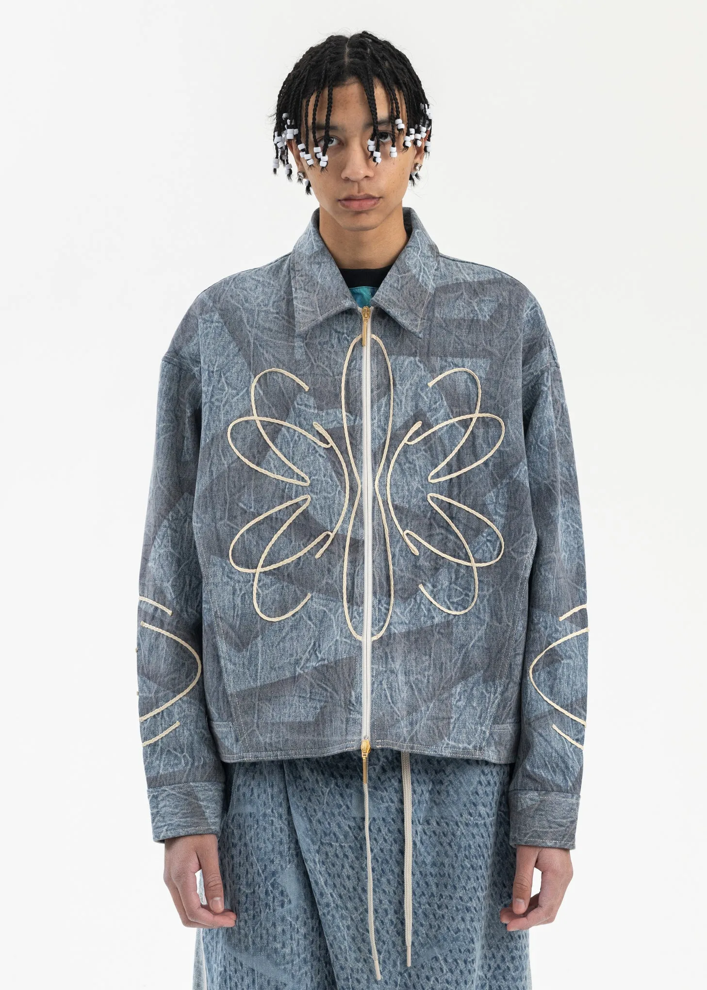 CYBER BLUE MONICA DENIM BLOUSON