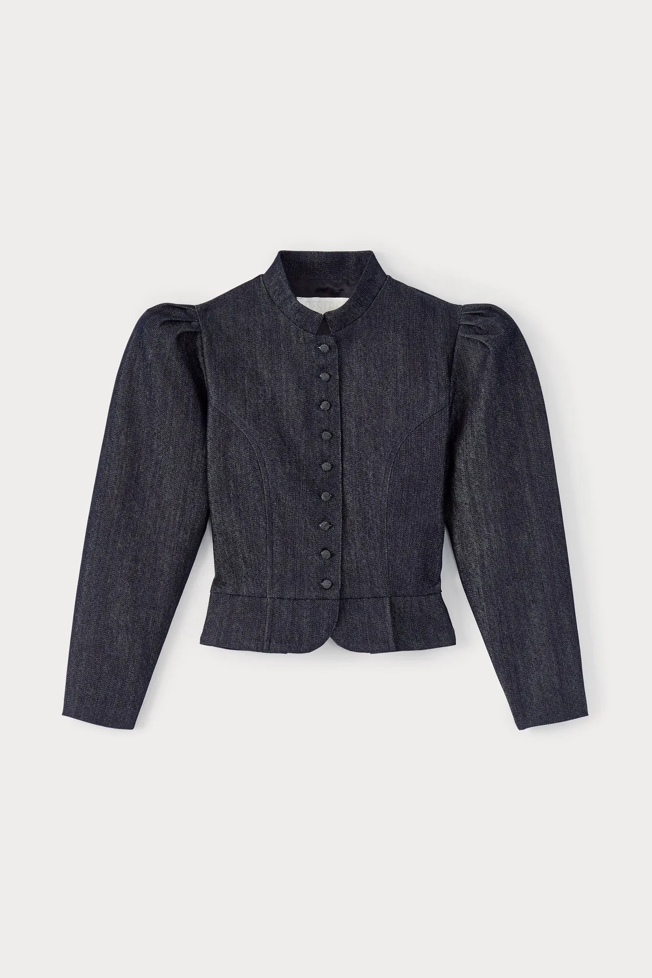 Dark Denim Puff Sleeve Jacket