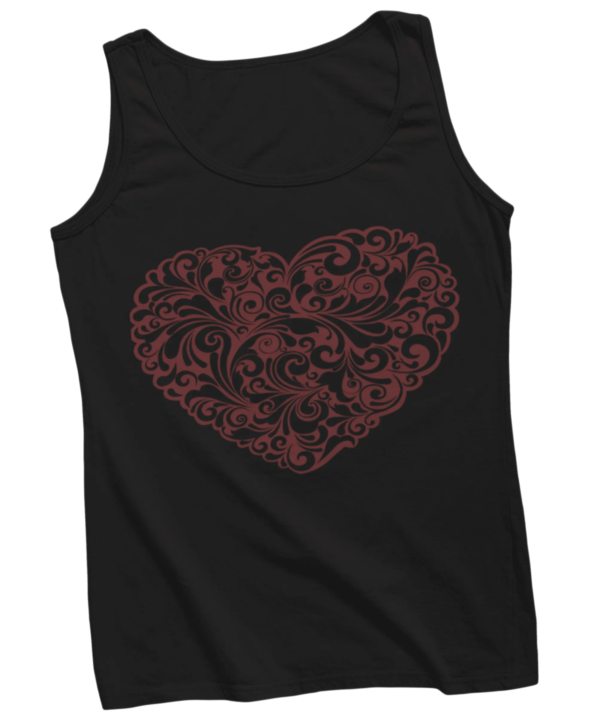 Decorative Heart Tattoo Design Adult Womens Vest Top