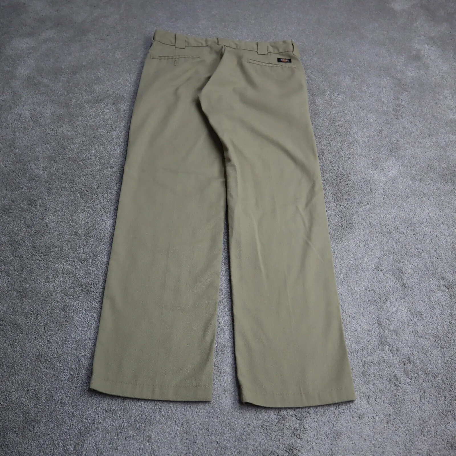 Dickies Womens Chino Pants Slim Straight Leg High Rise Logo Beige Size W32X32