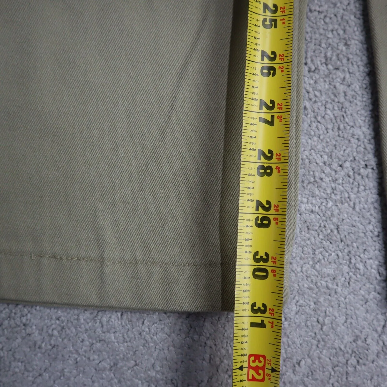 Dickies Womens Chino Pants Slim Straight Leg High Rise Logo Beige Size W32X32
