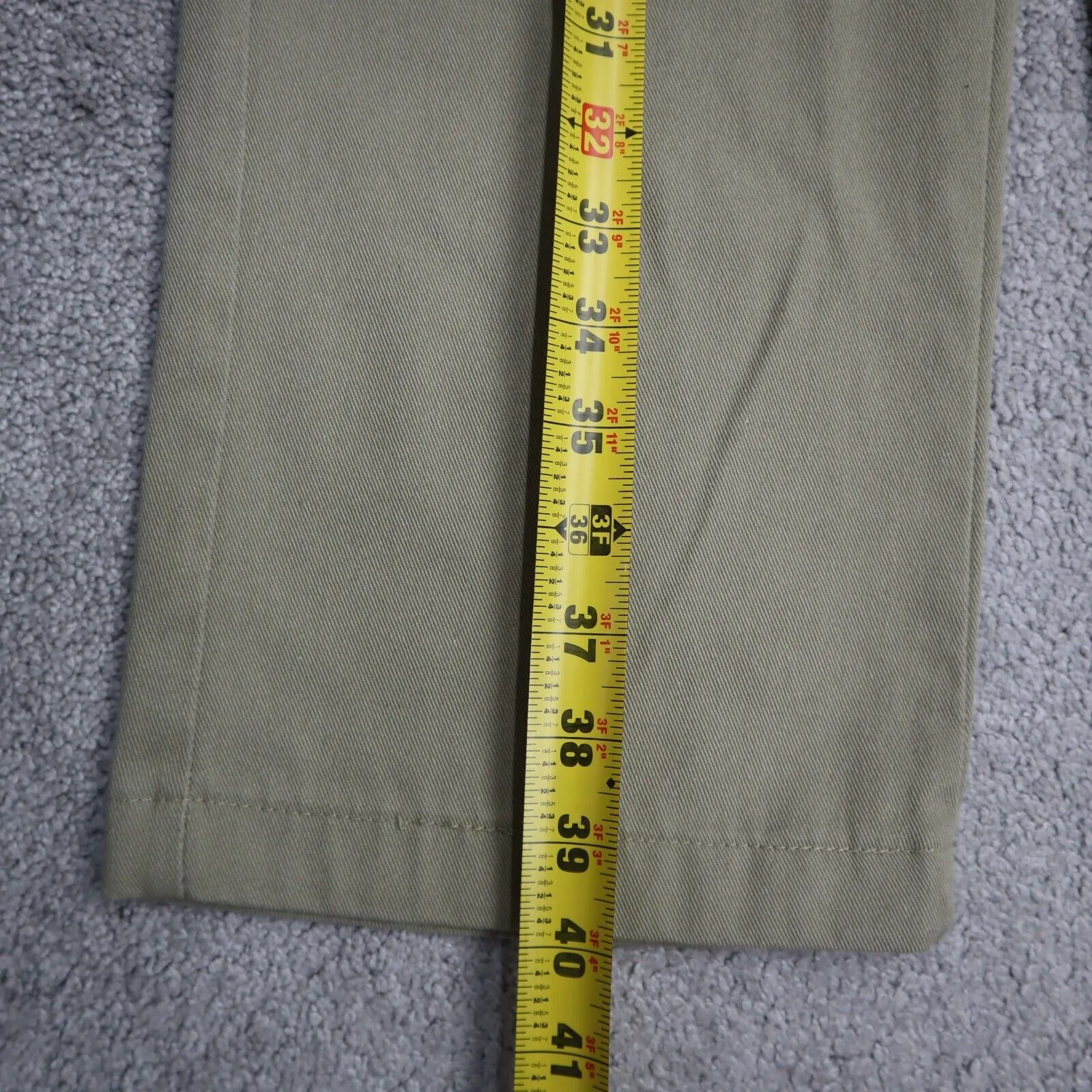 Dickies Womens Chino Pants Slim Straight Leg High Rise Logo Beige Size W32X32
