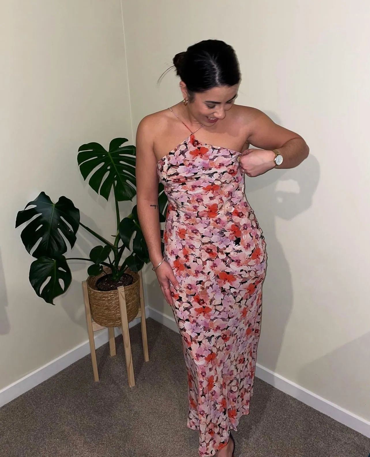 Dime Silk Slip in Aimee Floral