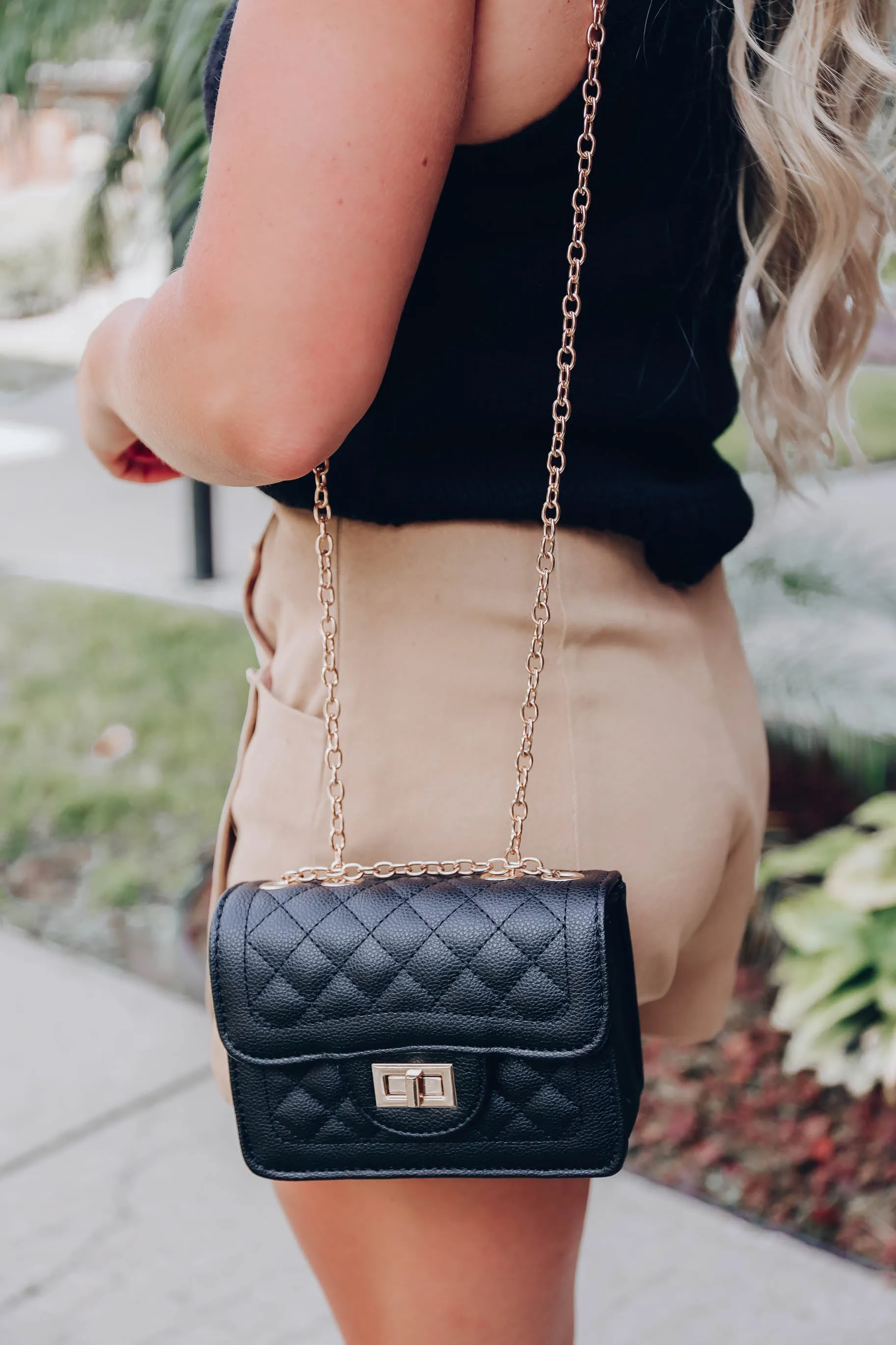 Donatella Quilted Bag - Black
