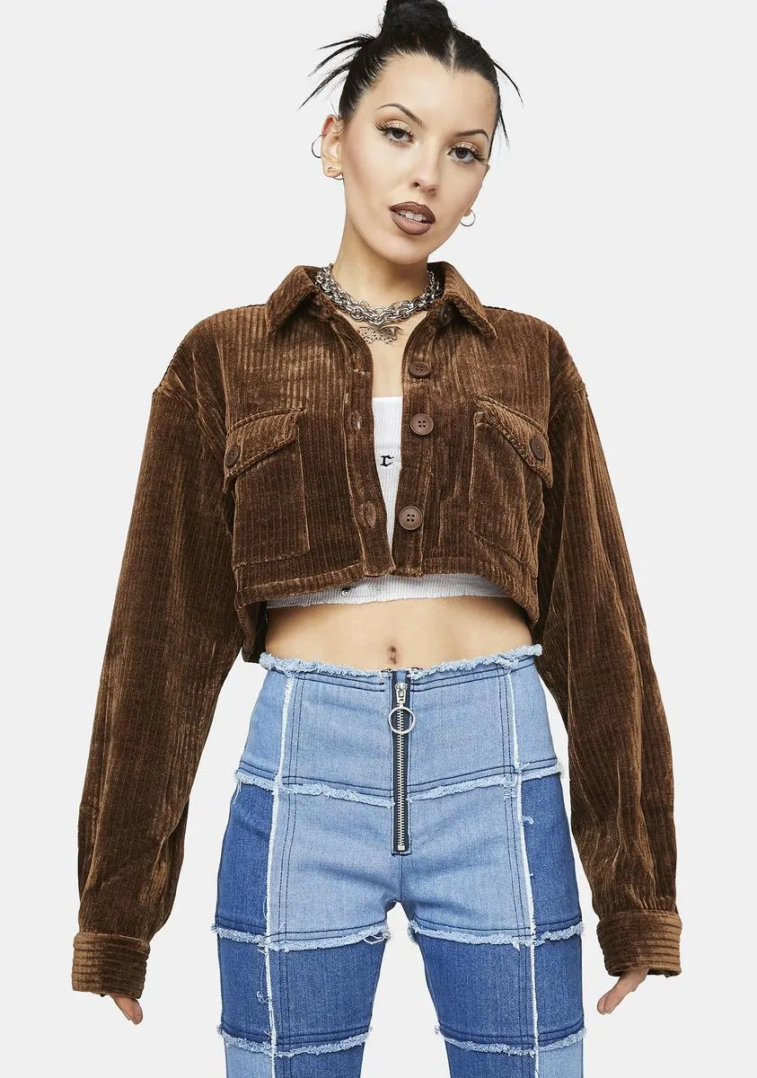 Easier Said Corduroy Cropped Jacket