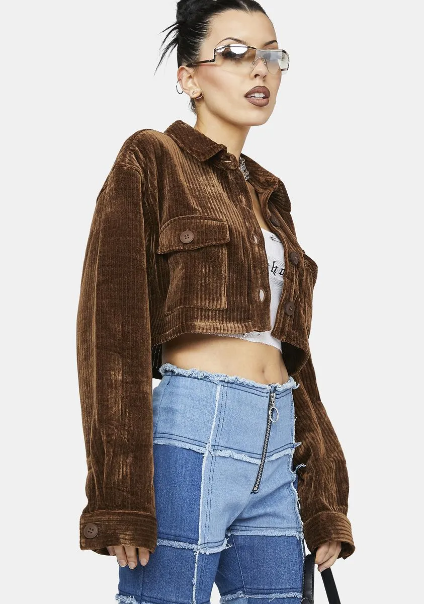 Easier Said Corduroy Cropped Jacket