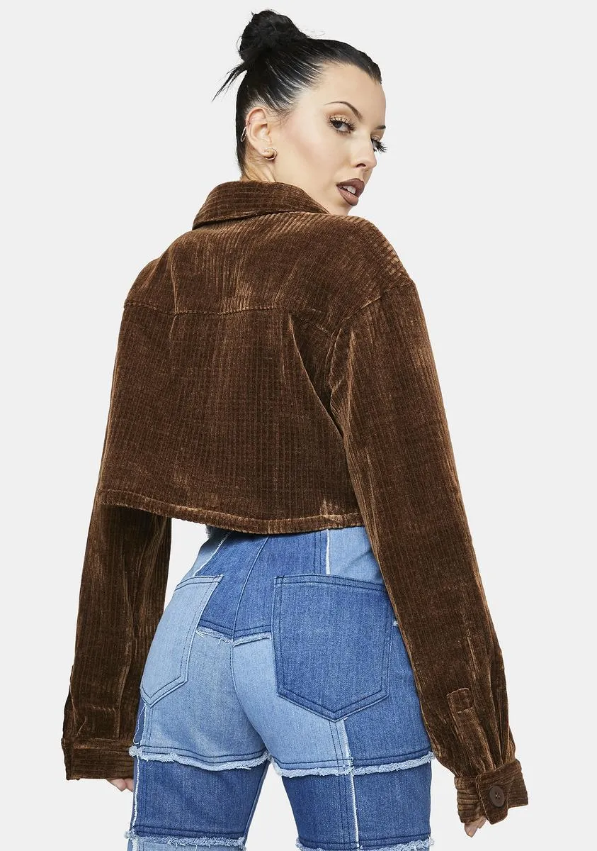 Easier Said Corduroy Cropped Jacket
