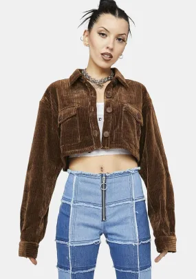 Easier Said Corduroy Cropped Jacket