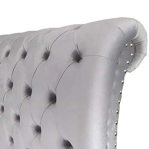 Elsa Deluxe Queen Bed Frame Navy Grey