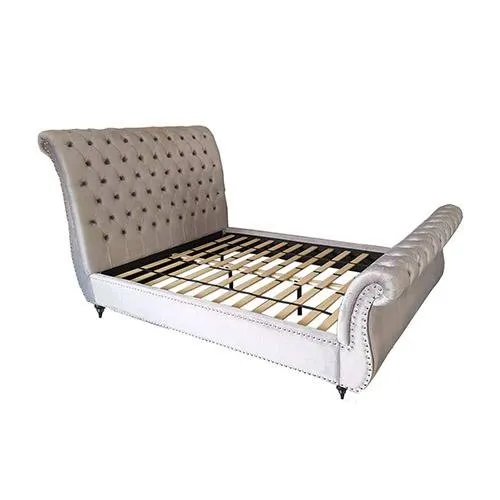 Elsa Deluxe Queen Bed Frame Navy Grey