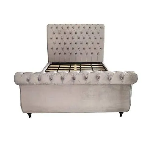 Elsa Deluxe Queen Bed Frame Navy Grey