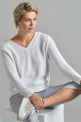 Eve in Paradise Jenny V-Neck Jumper White 1114-24641-1000