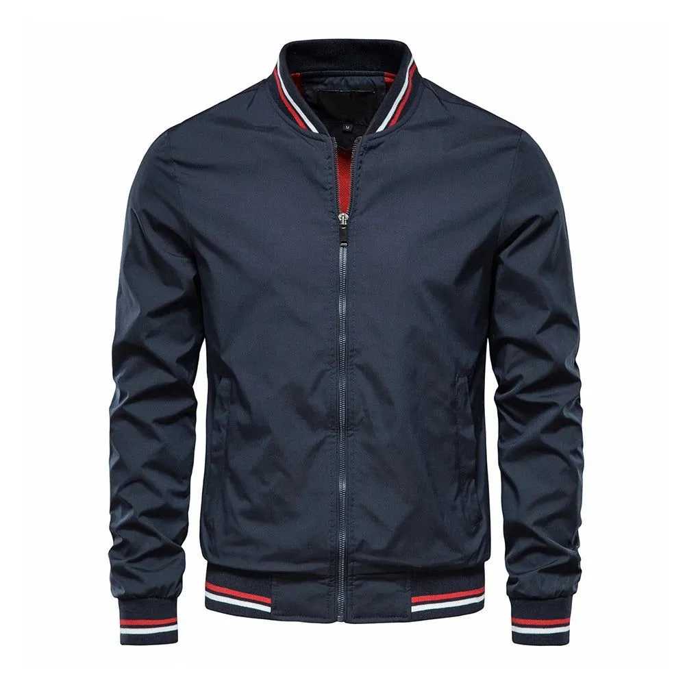 Fashion Jackets for Men Solid Color Casual Bomber Jackets