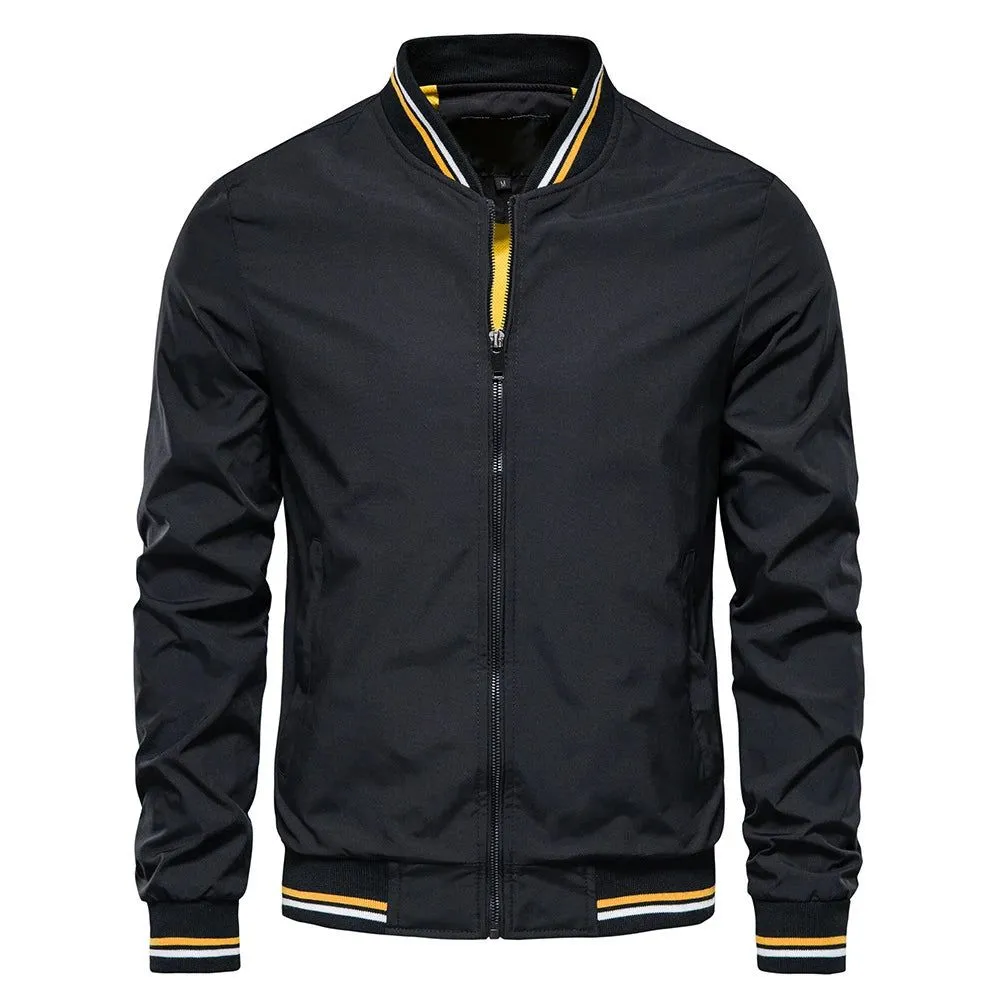 Fashion Jackets for Men Solid Color Casual Bomber Jackets