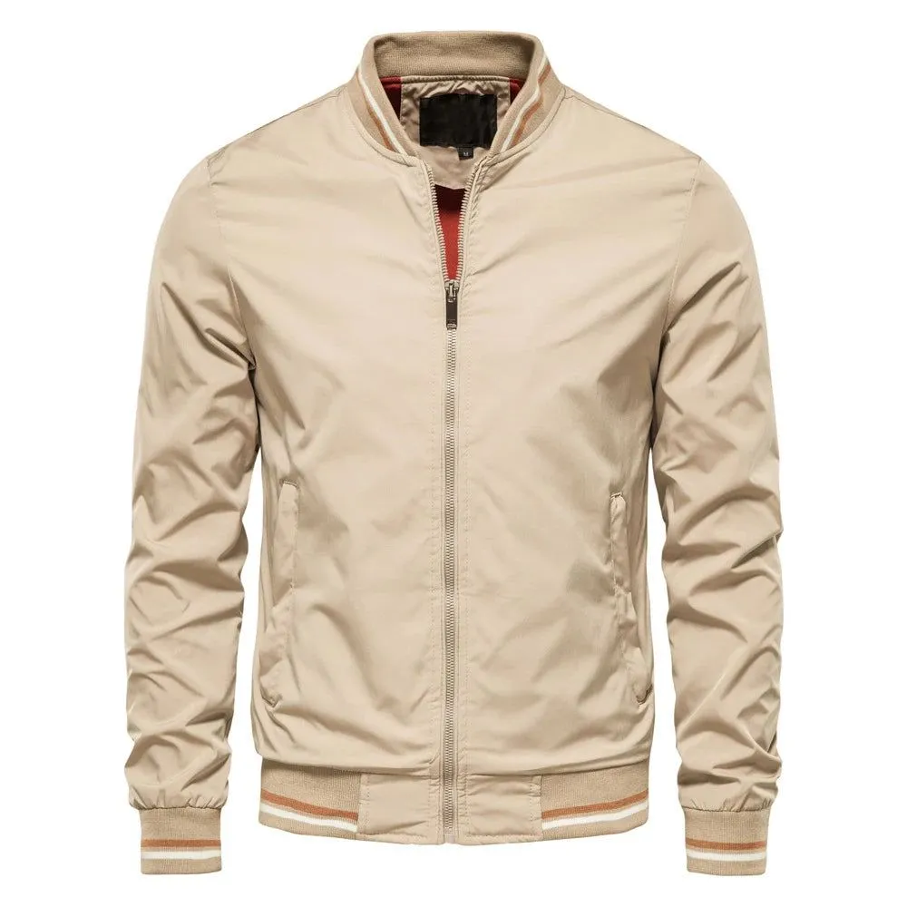 Fashion Jackets for Men Solid Color Casual Bomber Jackets