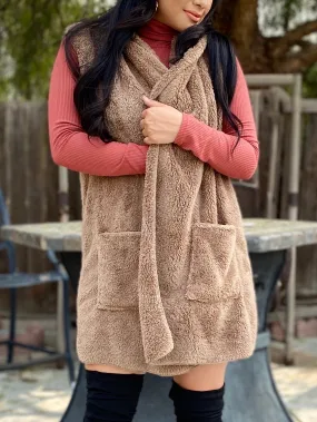 Faux Fur Vest (Taupe)
