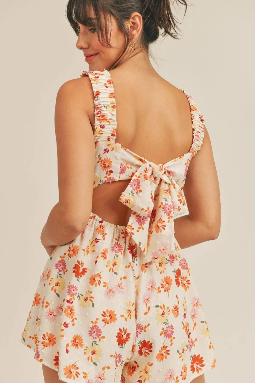 Floral Romper Tie Back Moments Of Joy by Sadie & Sage