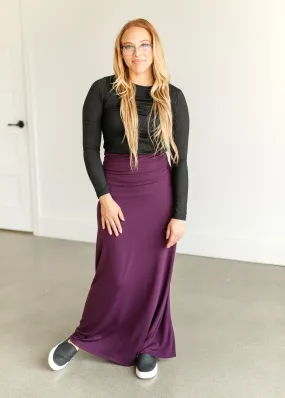 Foldover Waist Pull On Maxi Skirt - FINAL SALE