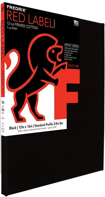 Fredrix TARA Black Stretched Canvas 3/4"Bar (18 x 24)"or (45.72 x 60.96)cm