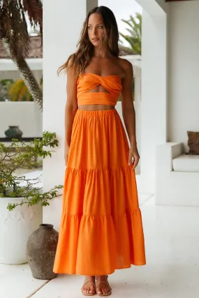 Golden Moon Maxi Skirt Orange