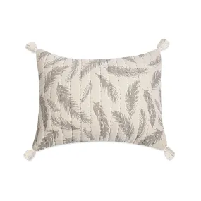 Grey Feather Jacquard Pillow