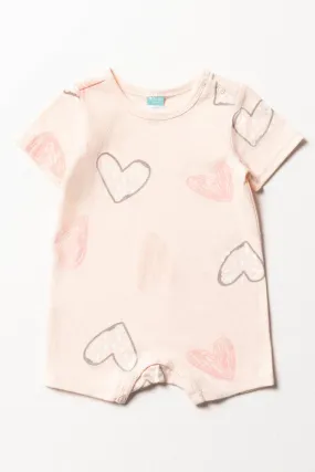 Heart Romper Pink