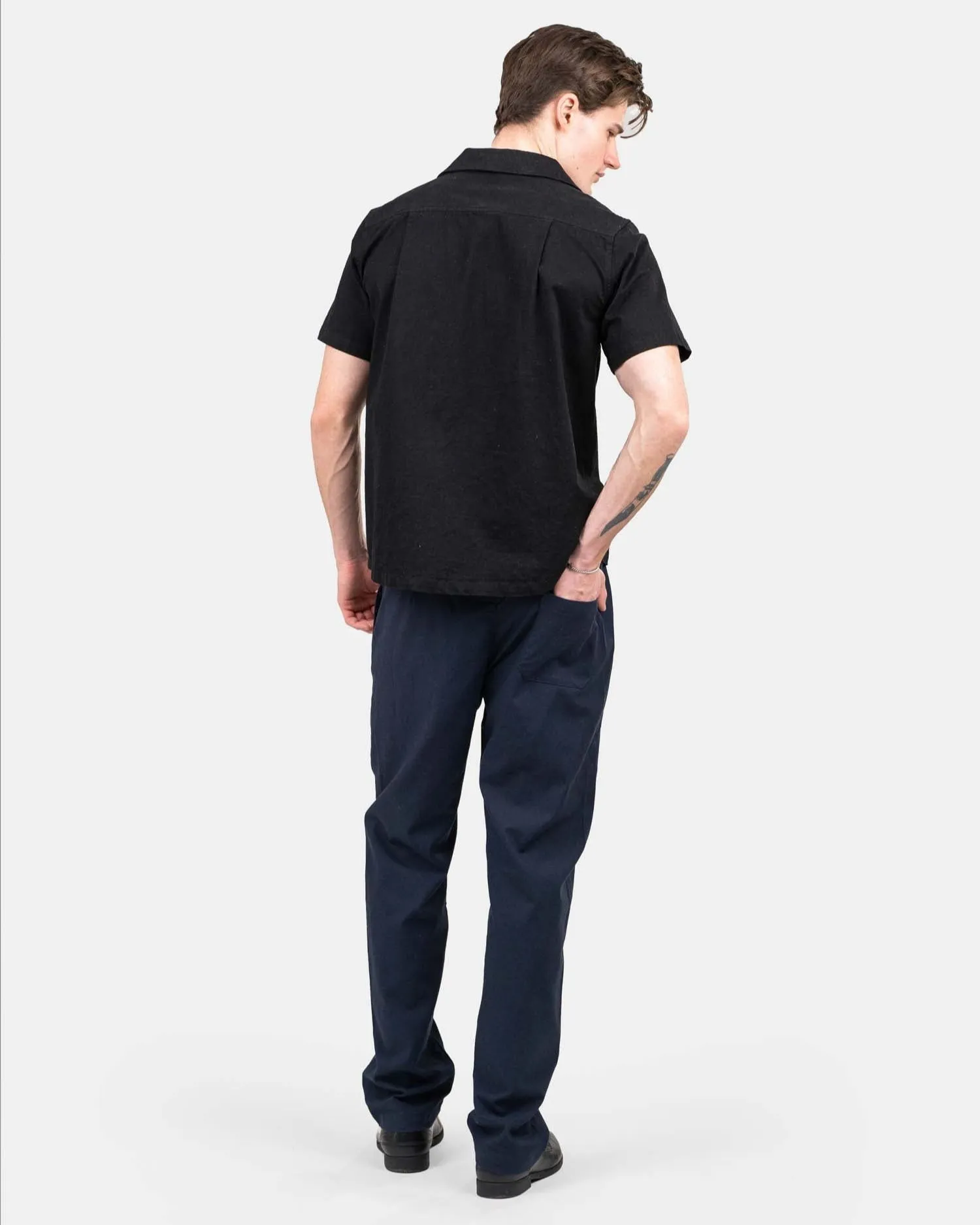 Heavyweight Linen Pants Navy