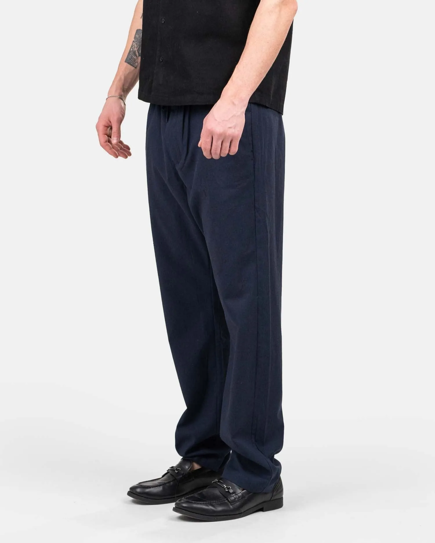 Heavyweight Linen Pants Navy