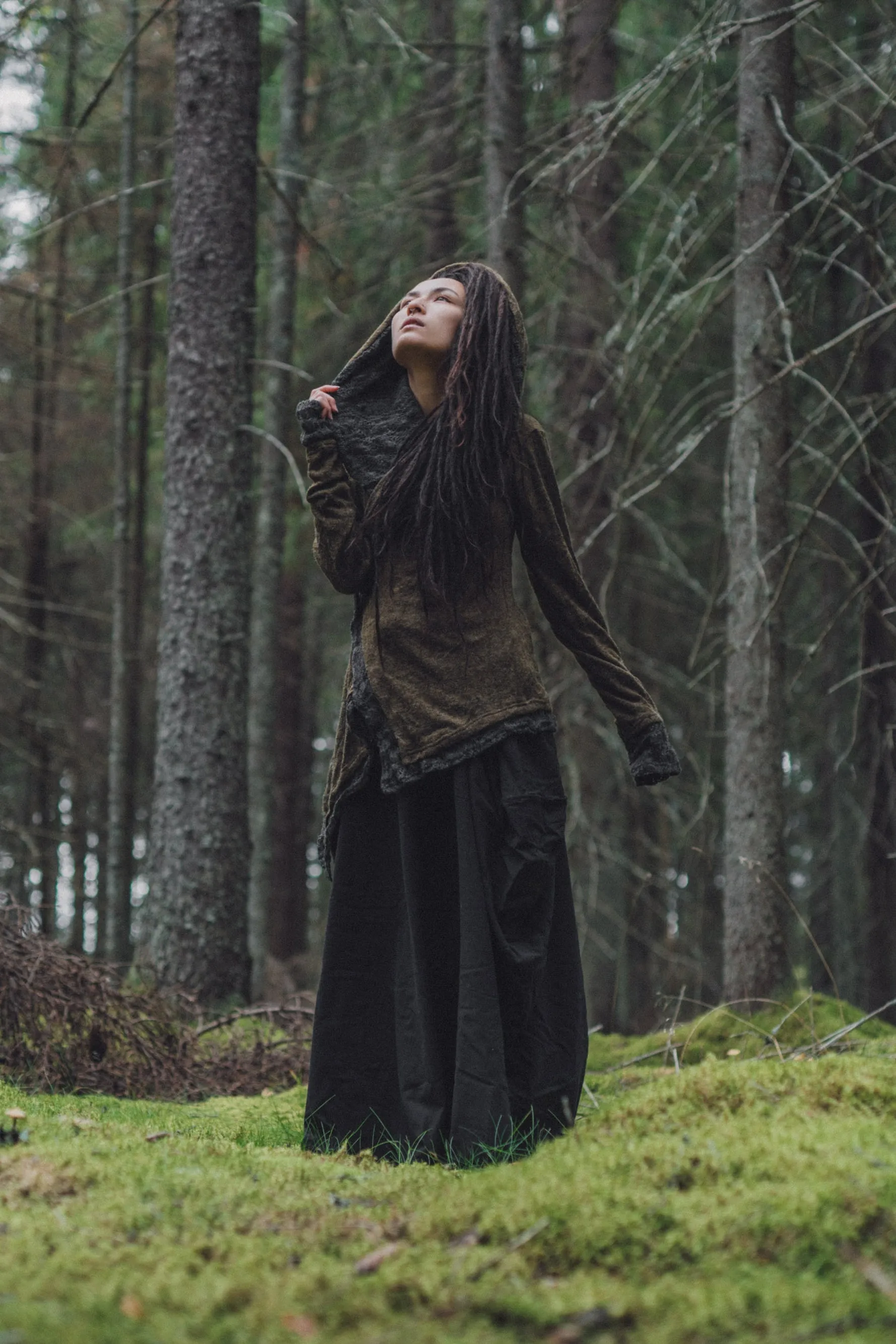 Hooded Cardigan Saranya Olive