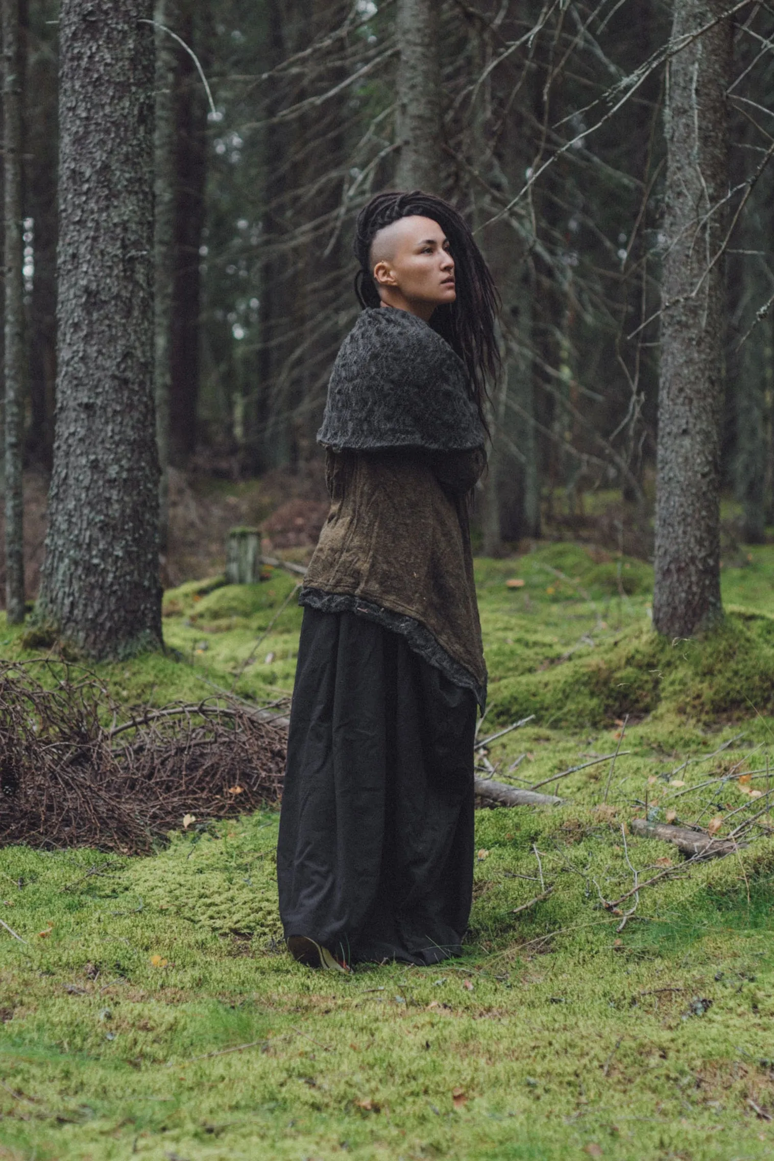 Hooded Cardigan Saranya Olive