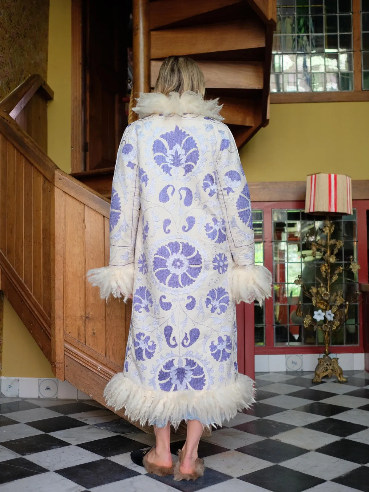 Indira Coat - S | Lilac/White
