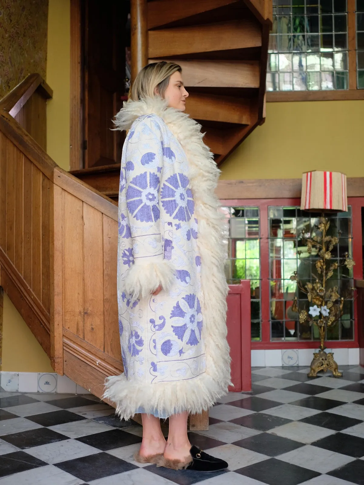 Indira Coat - S | Lilac/White