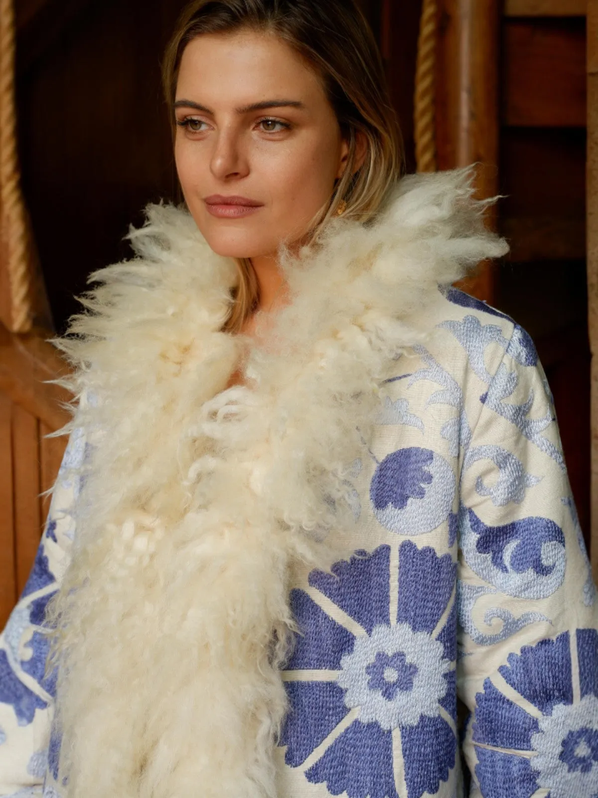 Indira Coat - S | Lilac/White