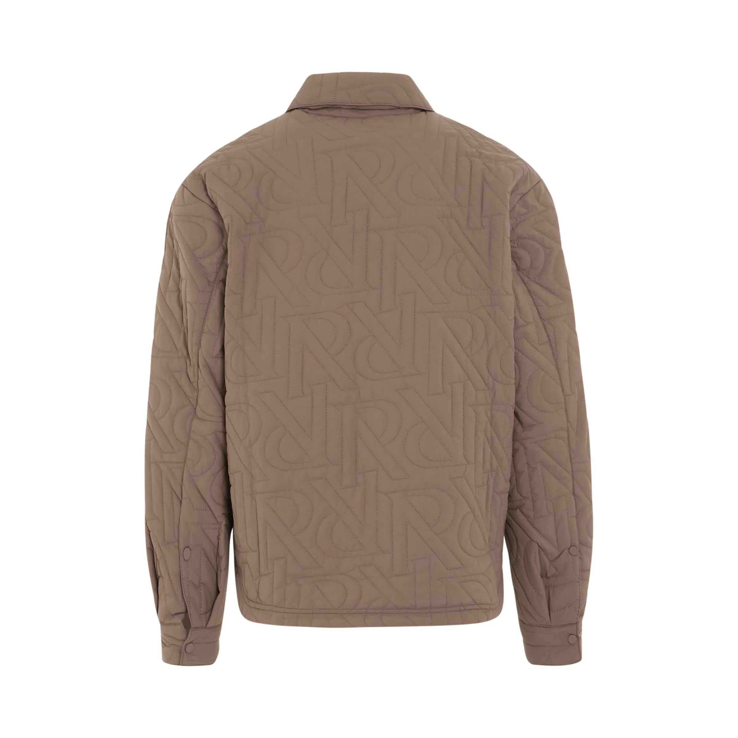 Initial Quilted Overshirt in Mushroom